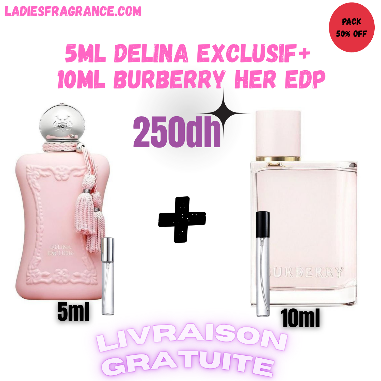 PACK 5ml delina exclusif+  10ml burberry her edp