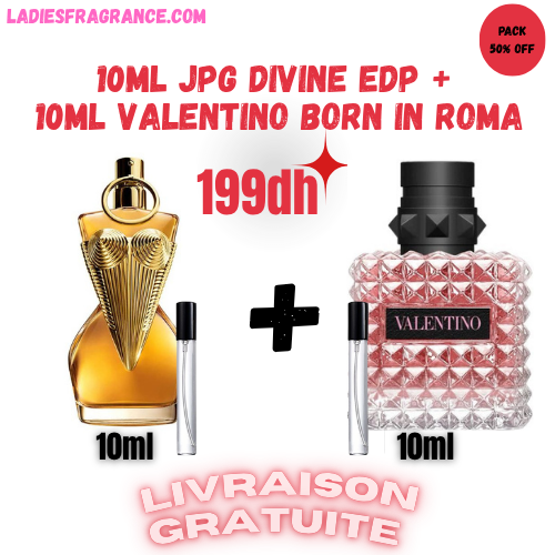 10ml JPG DIVINE EDP +  10ml VALENTINO BORN IN ROMA