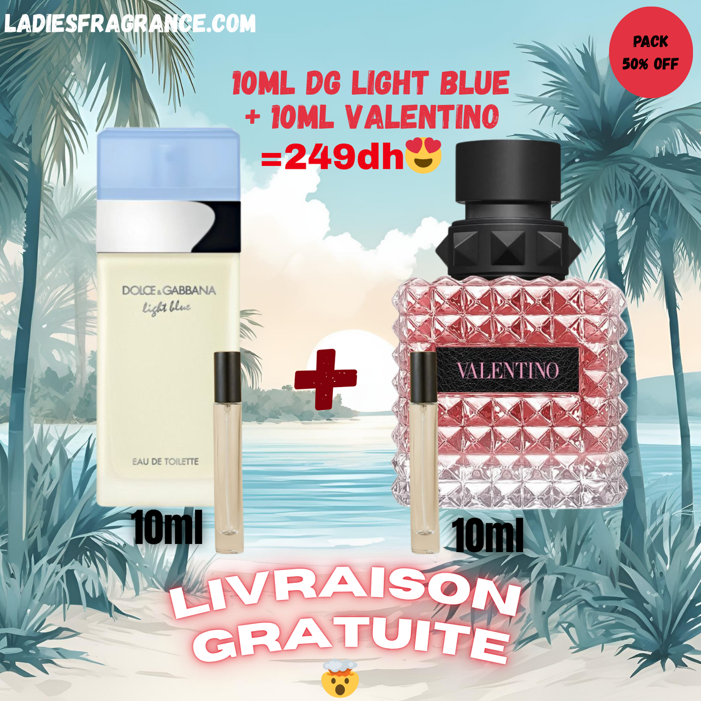 10ml dG LIGHT BLUE  + 10ml VALENTINO
