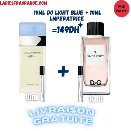 10ml LIGHT BLUE + 10ml Lmperatrice (livraison gratuite)